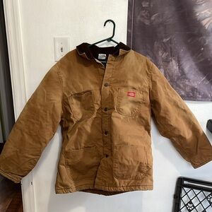 VINTAGE Dickies Blanket Lined Canvas Chore Coat Adult Large Brown Button Up